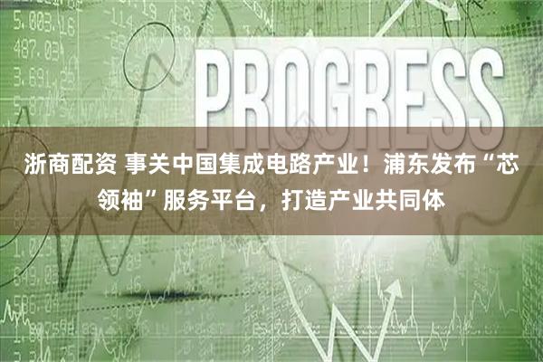 浙商配资 事关中国集成电路产业！浦东发布“芯领袖”服务平台，打造产业共同体