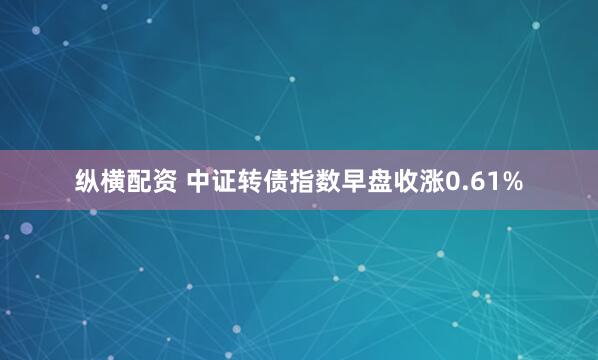 纵横配资 中证转债指数早盘收涨0.61%