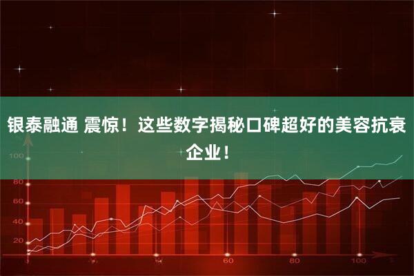 银泰融通 震惊！这些数字揭秘口碑超好的美容抗衰企业！